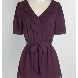 MODCLOTH Team Leader Top in Eggplant